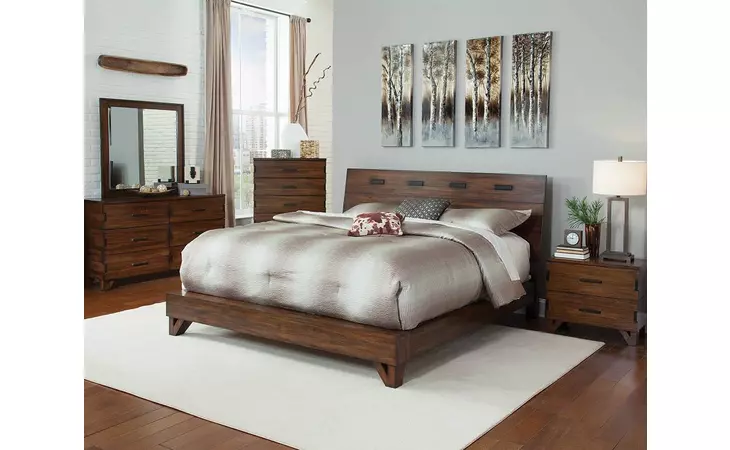 204851Q  YORKSHIRE CONTEMPORARY DARK AMBER AND COFFEE BEAN QUEEN BED
