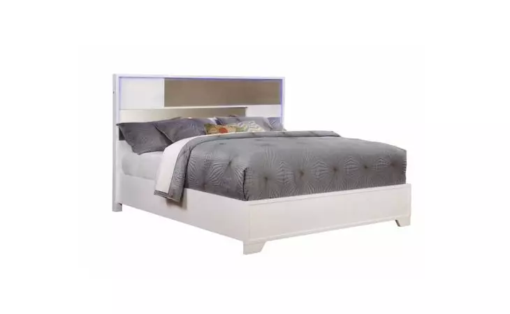 204741KE  HAVERING CONTEMPORARY BLANCO AND STERLING EASTERN KING BED