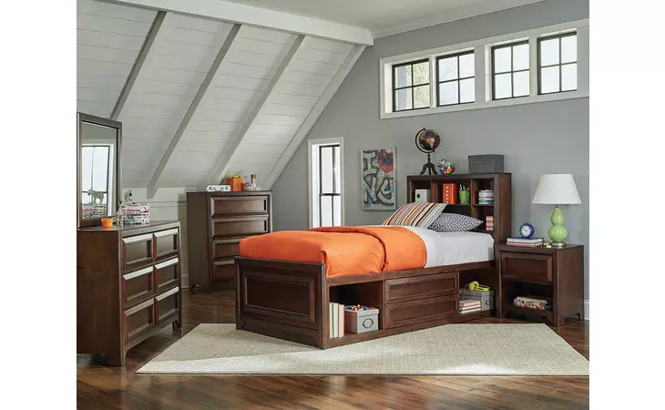 400820T  GREENOUGH TRANSITIONAL MAPLE OAK TWIN STORAGE BED