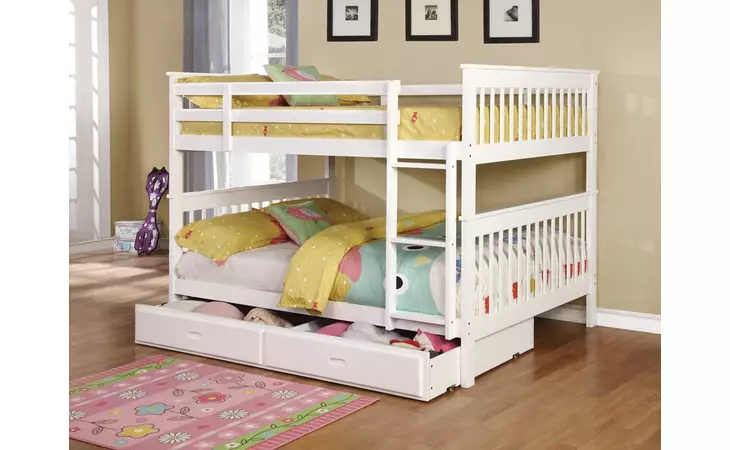 460360 CHAPMAN FULL OVER FULL BUNK BED WHITE COASTER  460360