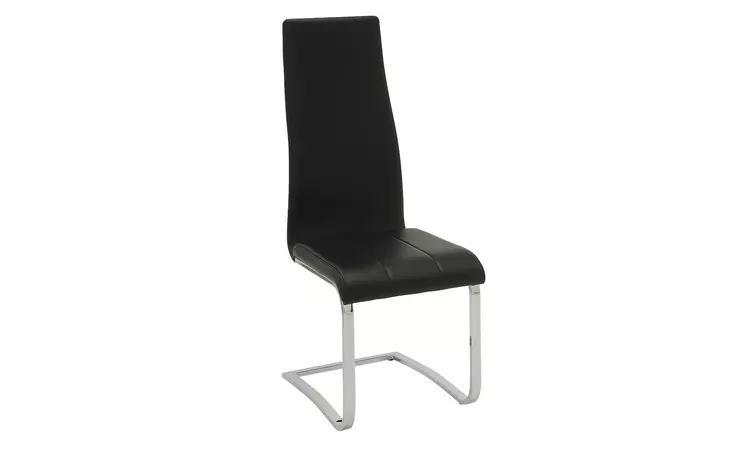 100515BLK  CONTEMPORARY BLACK AND CHROME DINING CHAIR