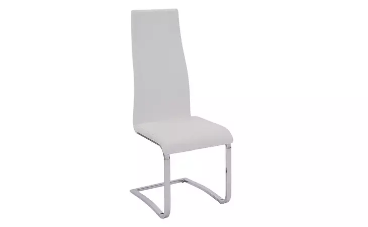 100515WHT  CONTEMPORARY WHITE AND CHROME DINING CHAIR