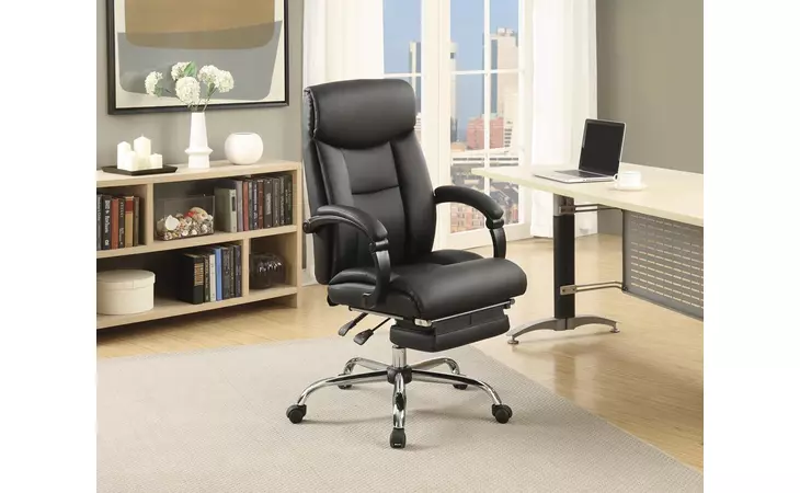 801318  ADJUSTABLE HEIGHT OFFICE CHAIR BLACK AND CHROME