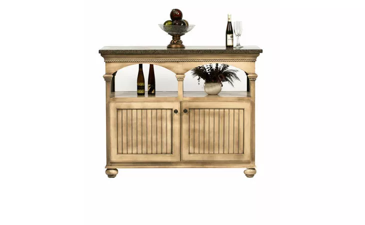 15145 KITCHEN ISLAND WITH BUTCHER BLOCK TOP, 4 BEAD BOARD DOORS, CROWN MOLDING, ROPE MOLDING, BEAD BOARD DETAILING, BUN FOOT BASE (MINERAL OIL ON TOP)*GLASS*NG*FINSISH*BK, CC, CO, CM, CR, EC, GO, HG, IV, SW, UN, WH EAGLE  15145