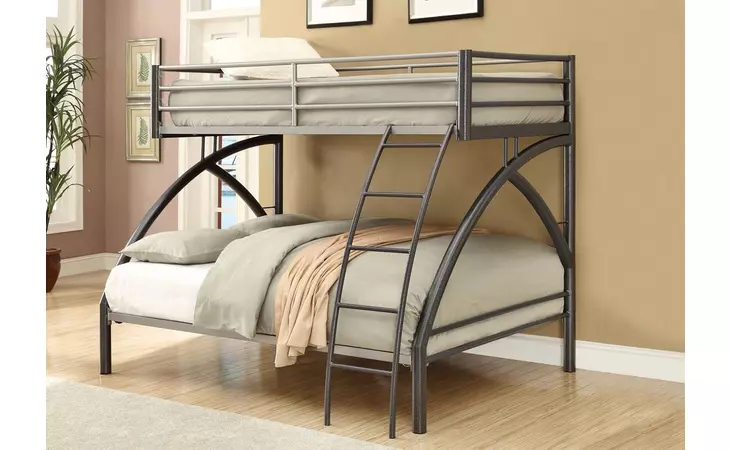 460079  STEPHAN TWIN OVER FULL BUNK BED GUNMETAL