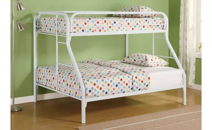 2258W MORGAN TWIN-OVER-FULL WHITE BUNK BED COASTER  2258W