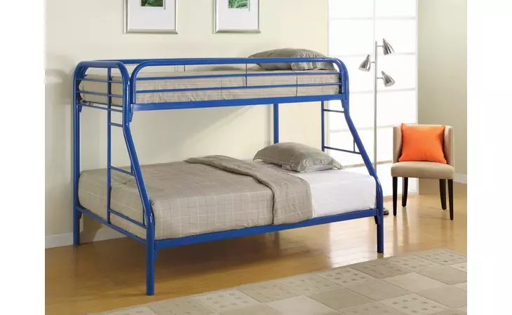 2258B  MORGAN TWIN-OVER-FULL BLUE BUNK BED