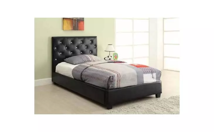 300391TB1  REGINA TRANSITIONAL ESPRESSO UPHOLSTERED TWIN BED BOX ONE