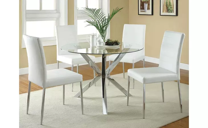 120767WHT  VANCE WHITE AND CHROME DINING CHAIR
