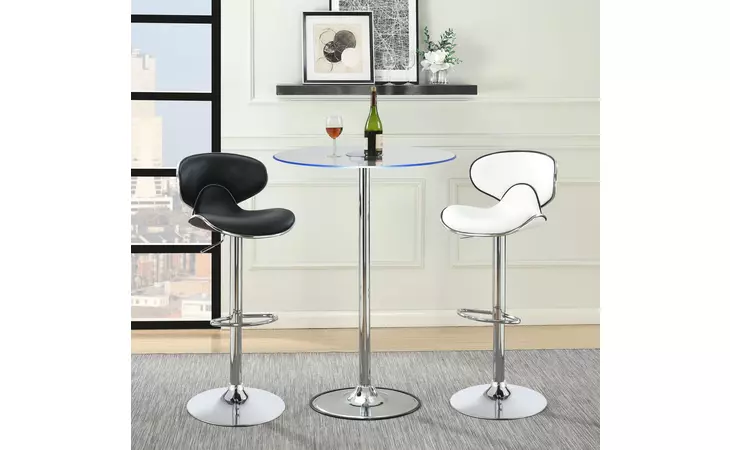 122400 LED BAR TABLE CHROME AND CLEAR COASTER  122400