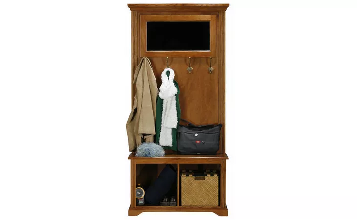 93416  HALL TREE TOP, MIRROR ON TOP, 4 DOUBLE COAT HOOKS, DECORATIVE MOLDING, (THIS UNIT MUST BE USED WITH THE 93417)*GLASS*NG*FINSISH*CC, DK, LT, MD, SO, UN, CR, CM