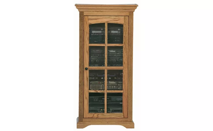 93500 AUDIO TOWER, 1 PLAIN GLASS DOOR, 3 ADJUSTABLE GLASS SHELVES, DECORATIVE MOLDING, PLAIN BASE*GLASS*PL*FINSISH*CC, DK, LT, MD, SO, UN, CR, CM EAGLE  93500