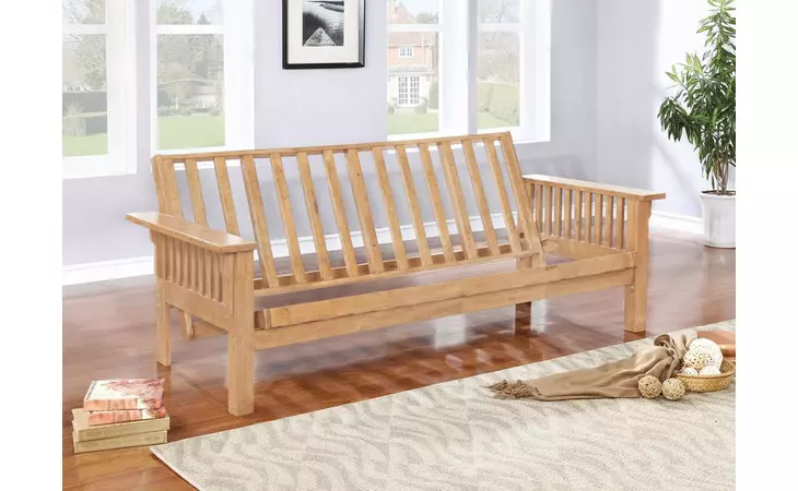 4838 SLAT FUTON FRAME WEATHERED OAK COASTER  4838