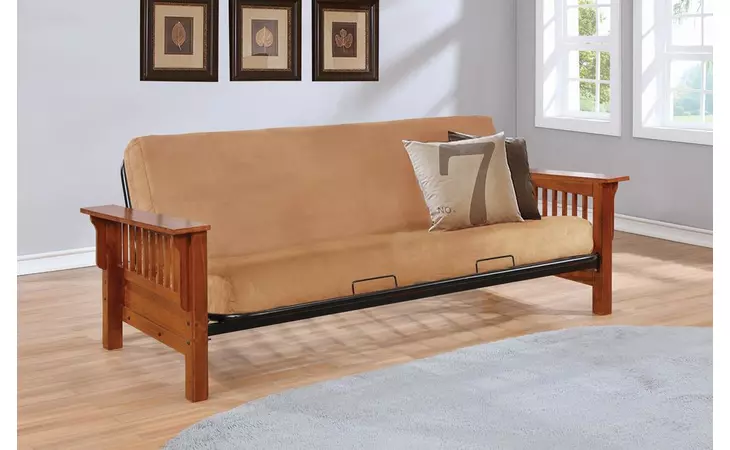 4844 FUTON FRAME WITH SLAT DETAIL OAK COASTER  4844