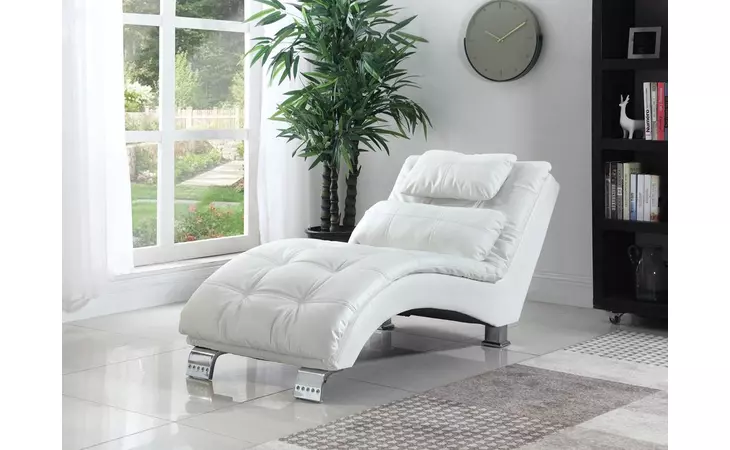 550078 DILLESTON UPHOLSTERED CHAISE WHITE COASTER  550078
