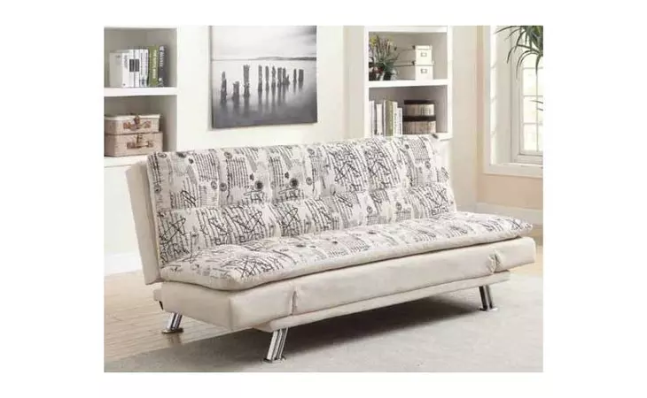 300421  SOFA BED (OATMEAL FRENCH SCRIPT PATTERN)