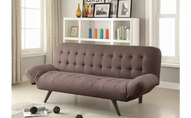 500041  JANET TUFTED SOFA BED WITH ADJUSTABLE ARMREST MILK GREY