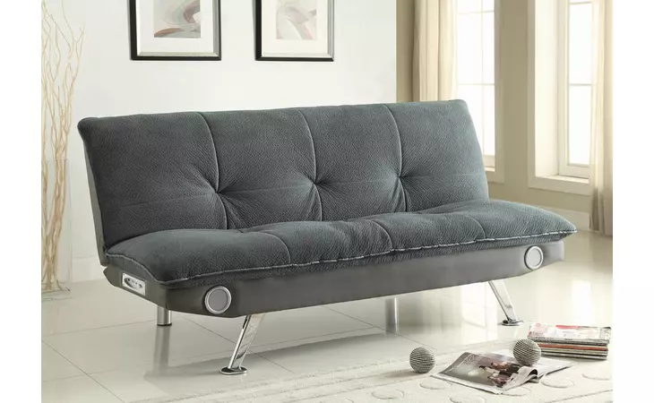 500046 ODEL UPHOLSTERED SOFA BED WITH BLUETOOTH SPEAKERS GREY COASTER  500046