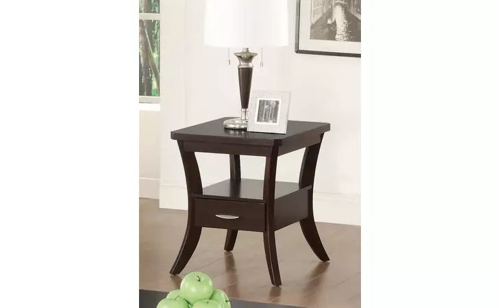702507  OCCASIONAL TRANSITIONAL ESPRESSO END TABLE