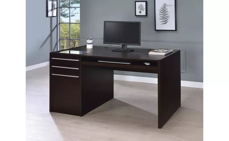 800982  HALSTON 3-DRAWER CONNECT-IT OFFICE DESK CAPPUCCINO