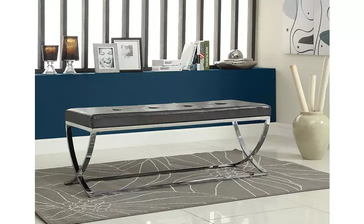 501156 RECTANGLE UPHOLSTERED TUFTED BENCH BLACK COASTER  501156