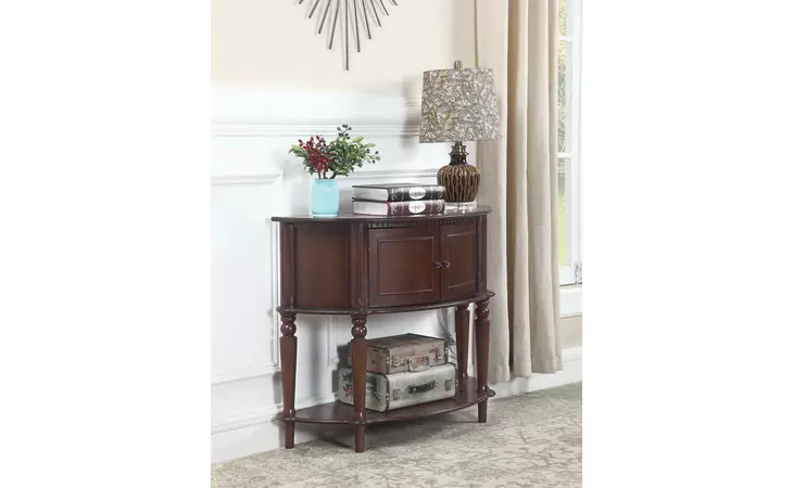 950059  CONSOLE TABLE WITH CURVED FRONT BROWN