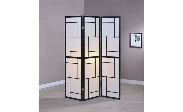 900102 3-PANEL FOLDING FLOOR SCREEN BLACK AND WHITE COASTER  900102