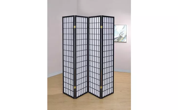 4624  4-PANEL FOLDING SCREEN BLACK AND WHITE
