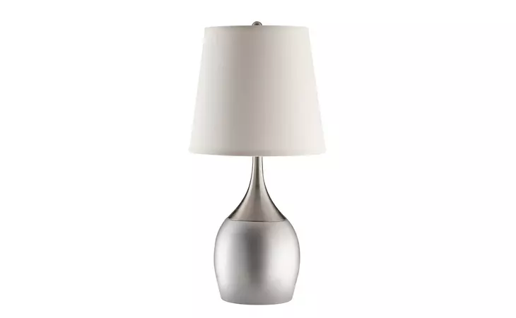901471  EMPIRE SHADE TABLE LAMPS SILVER AND CHROME (SET OF 2)