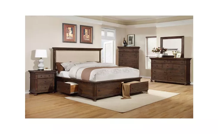 C5117-QTO-XXXX  QUEEN STORAGE HEADBOARD-JAVA RUSTIC