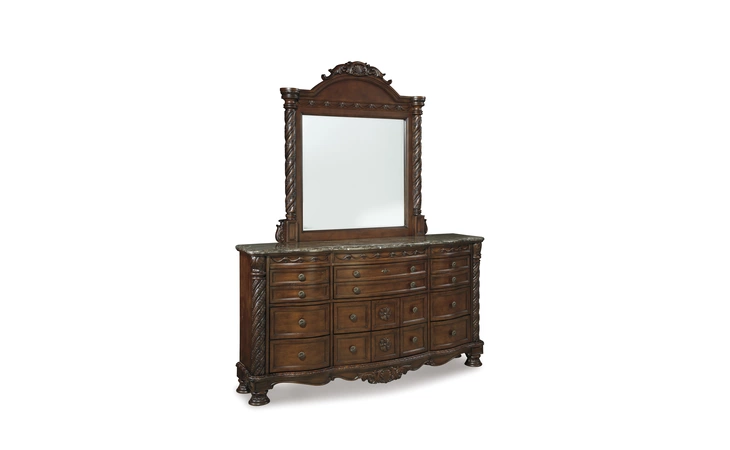 North Shore BEDROOM MIRROR ASHLEY Dark Brown B553-36