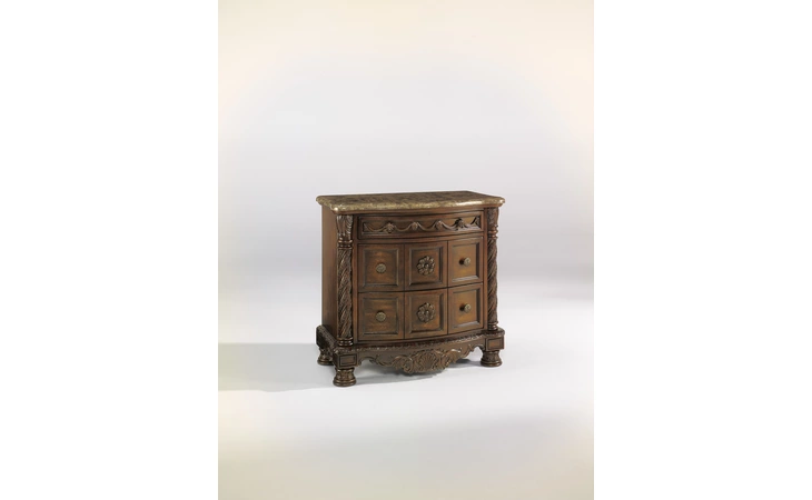 North Shore THREE DRAWER NIGHT STAND ASHLEY Dark Brown B553-193